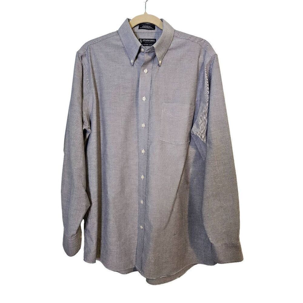 Stafford grey oxford regular fit button up shirt. Size 16 neck.